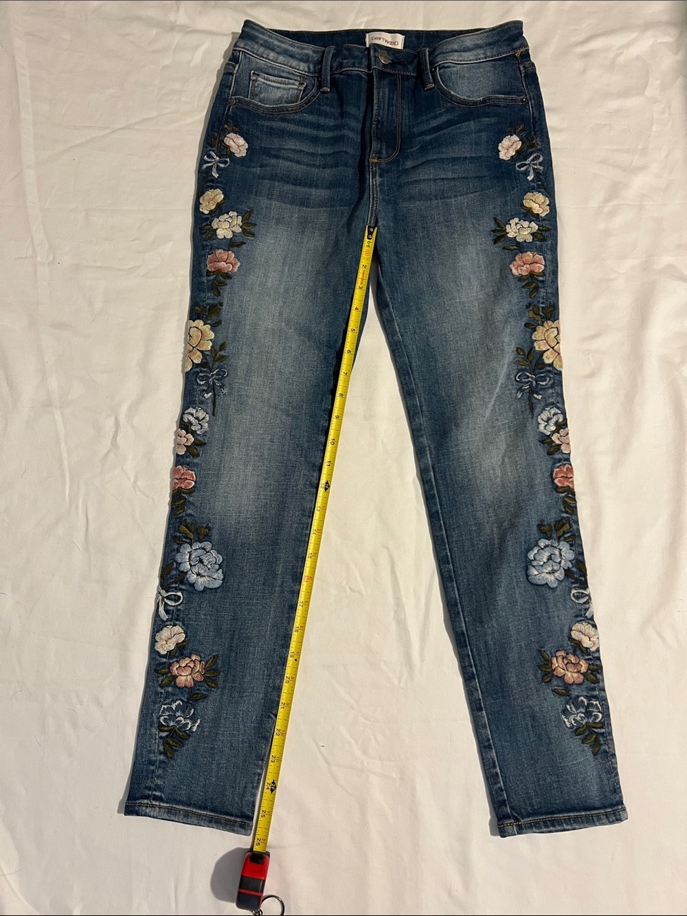 DRIFTWOOD Dark Blue Jackie High Rise Pink, Yellow and Blue Embroidery - Picture 2 of 8